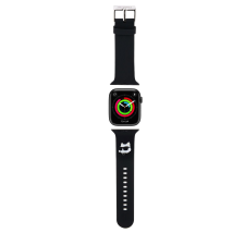 Karl Lagerfeld Apple iWatch Karl Lagerfeld KLAWMSLCNK 42/44/45mm óraszíj - Fekete okosóra kellék