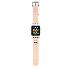 Karl Lagerfeld Apple Watch S1/S2/S3/S4/S5/S6/S7/S8/SE Szilikon szíj 38/40/41 mm - Rózsaszín okosóra kellék