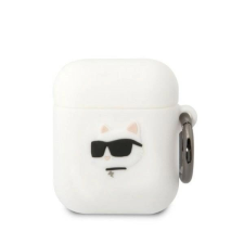 Karl Lagerfeld Case 3D Choupette Airpods-Hoz 1/2 Fehér fülhallgató, fejhallgató tok