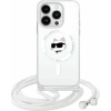 Karl Lagerfeld CG MOBILE KARL LAGERFELD IML CHOUPETTE HEAD & CORD MAGSAFE szilikon telefonvédő (ütésállóság, MagSafe, nyakpánt) ÁTLÁTSZÓ Apple iPhone 16 (KLHMP16SHCCHNT) (KLHMP16SHCCHNT)