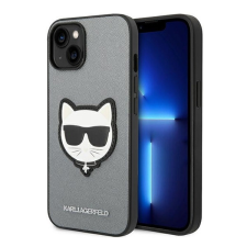 Karl Lagerfeld Choupette Head Patch Apple iPhone 14 hátlap tok, ezüst tok és táska