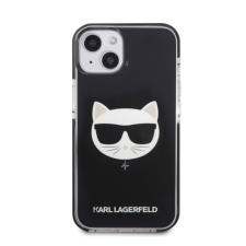 Karl Lagerfeld Choupette Head TPE szilikon hátlap tok Apple iPhone 13, fekete tok és táska