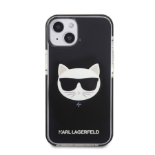 Karl Lagerfeld Choupette Head TPE szilikon hátlap tok Apple iPhone 13 mini, fekete tok és táska