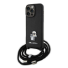Karl Lagerfeld Crossbody Saffiano Metal Pin Karl Apple iPhone 15 Pro Max hátlap tok, fekete