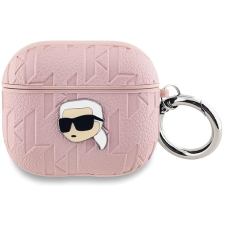 Karl Lagerfeld Embossed Karl Head AirPods 3 rózsaszín PU tok fülhallgató, fejhallgató tok