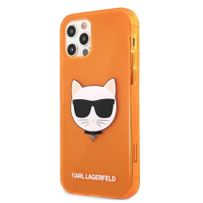 Karl Lagerfeld Eredeti tok Karl Lagerfeld KLHCP12LCHTRO iPhone 12 PRO MAX narancs átlátszó Fluo tok és táska