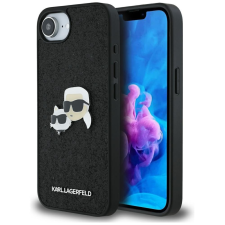 Karl Lagerfeld Fixed Glitter Ikonik Metal Pin Apple iPhone 16e hátlap tok, fekete tok és táska