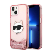 Karl Lagerfeld Glitter Choupette Head Apple iPhone 14 Plus hátlap tok, rózsaszín tok és táska