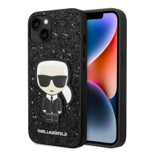Karl Lagerfeld Glitter Flakes Ikonik Apple iPhone 14 Plus hátlap tok, fekete tok és táska