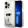 Karl Lagerfeld Glitter Karl Head Apple iPhone 14 Pro Max hátlap tok, ezüst (KLD1289)
