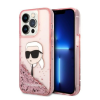 Karl Lagerfeld Glitter Karl Head Apple iPhone 14 Pro Max hátlap tok, rózsaszín