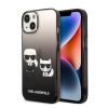 Karl Lagerfeld Gradient Ikonik Karl &amp; Choupette Apple iPhone 14 hátlap tok, fekete