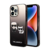 Karl Lagerfeld Gradient Ikonik Karl &amp; Choupette Apple iPhone 14 Pro Max hátlap tok, fekete