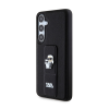 Karl Lagerfeld Gripstand Saffiano Karl&amp;Choupette Pins Samsung Galaxy S24+ tok, fekete