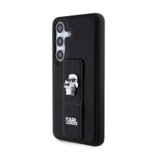 Karl Lagerfeld Gripstand Saffiano Karl&amp;Choupette Pins Samsung Galaxy S24 tok, fekete tok és táska