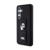 Karl Lagerfeld Gripstand Saffiano Karl&Choupette Pins Samsung Galaxy S24 tok, fekete