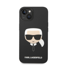 Karl Lagerfeld Head Liquid szilikon hátlap tok Apple iPhone 14 Plus, fekete tok és táska