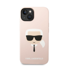 Karl Lagerfeld Head Liquid szilikon hátlap tok Apple iPhone 14, rószaszín tok és táska