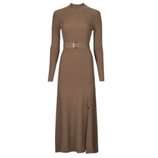 Karl Lagerfeld Hosszú ruhák LSLV BUCKLE BELT KNIT DRESS Bézs EU S