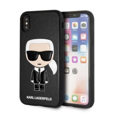 Karl Lagerfeld Iconic Karl Embossed telefontok iPhone Xs Max fekete tok és táska