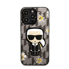 Karl Lagerfeld Ikonik Flower hátlap tok Apple iPhone 13 Pro Max, szürke tok és táska