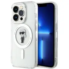 Karl Lagerfeld Ikonik MagSafe hátlaptok iPhone 15 Pro átlátszó tok és táska