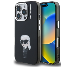 Karl Lagerfeld IML Aquarelle Karl iPhone 15 Pro hátlap tok, fekete tok és táska