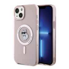 Karl Lagerfeld IML Choupette MagSafe Apple iPhone 15 Plus hátlap tok, rózsaszín tok és táska