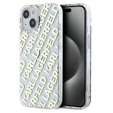 Karl Lagerfeld IML Electroplated Repeated Logo iPhone 15 hátlap tok, arany tok és táska