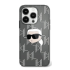 Karl Lagerfeld IML Karl Head Electroplated iPhone 16 Pro kemény hátlap tok, fekete KLHCP16LHKLPKHK