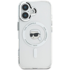 Karl Lagerfeld IML Karl Head Metal Frame MagSafe iPhone 16 átlátszó tok (KLHMP16SHLSKIH) tok és táska