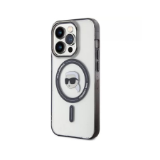Karl Lagerfeld IML Karl's Head MagSafe Apple iPhone 15 Pro Tok - Átlátszó tok és táska