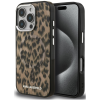 Karl Lagerfeld IML Leopard iPhone 15 Pro MagSafe kompatibilis leopárd mintás hátlap tok, barna