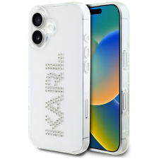 Karl Lagerfeld IML Rhinestones Logo iPhone 16 hátlap tok kameravédelemmel, fehér tok és táska
