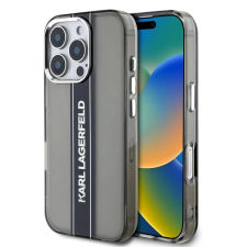 Karl Lagerfeld IML Stripe Logo hátlaptok iPhone 16 Pro szürke tok és táska
