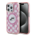Karl Lagerfeld IPhone 15 Pro tok - Karl Lagerfeld IML MagSafe (KLHMP15LHMCKMHP) - rózsaszín monogramos Karl&Choupette fej
