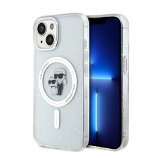 Karl Lagerfeld Karl&Choupette Glitter MagSafe Apple iPhone 15 hátlap tok, átlátszó tok és táska