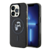 Karl Lagerfeld Karl&amp;Choupette Glitter MagSafe Apple iPhone 15 Pro hátlap tok, fekete