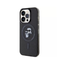 Karl Lagerfeld Karl&Choupette Glitter MagSafe Apple iPhone 15 Pro Tok - Fekete tok és táska