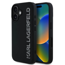 Karl Lagerfeld Karl Lagerfeld 3D Rubber Glitter Logo tok iPhone 16 készülékhez fekete tok és táska