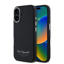 Karl Lagerfeld Karl Lagerfeld Grained PU Hotel RSG tok iPhone 16 készülékhez fekete tok és táska