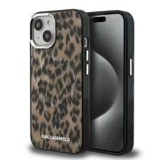 Karl Lagerfeld Karl Lagerfeld IML Leopard MagSafe tok iPhone 15 készülékhez barna tok és táska