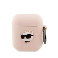 Karl Lagerfeld KLA2RUNCHP AirPods 1/2 tok rózsaszín/rózsaszín szilikon Choupette Head 3D fülhallgató, fejhallgató tok