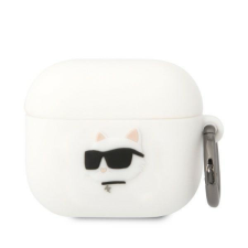 Karl Lagerfeld KLA3RUNCHH AirPods 3 tok fehér/fehér szilikon Choupette fej 3D audió kellék