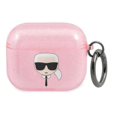 Karl Lagerfeld KLA3UKHGP AirPods 3 rózsaszín csillogós tok Karl Lagerfeld fej tok és táska
