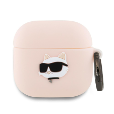 Karl Lagerfeld KLA4RUNCHP Silicone Choupette Head 3D tok AirPods 4 - rózsaszín fülhallgató, fejhallgató tok