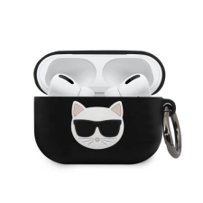 Karl Lagerfeld KLACAPSILCHBK AirPods Pro fekete szilikon Choupette tok audió kellék