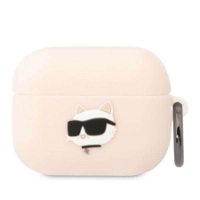 Karl Lagerfeld KLAPRUNCHP AirPods Pro rózsaszín szilikon tok 3D Choupette fej mobiltelefon kellék