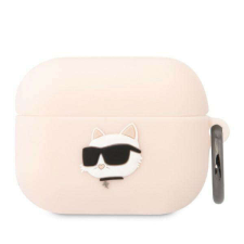 Karl Lagerfeld KLAPRUNCHP AirPods Pro rózsaszín szilikon tok 3D Choupette fej tok és táska