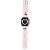 Karl Lagerfeld KLAWLSLKCNP 3D Rubber Karl&amp;Choupette Heads csereszíj Apple Watch 42/44/45/49mm - rózsaszín
